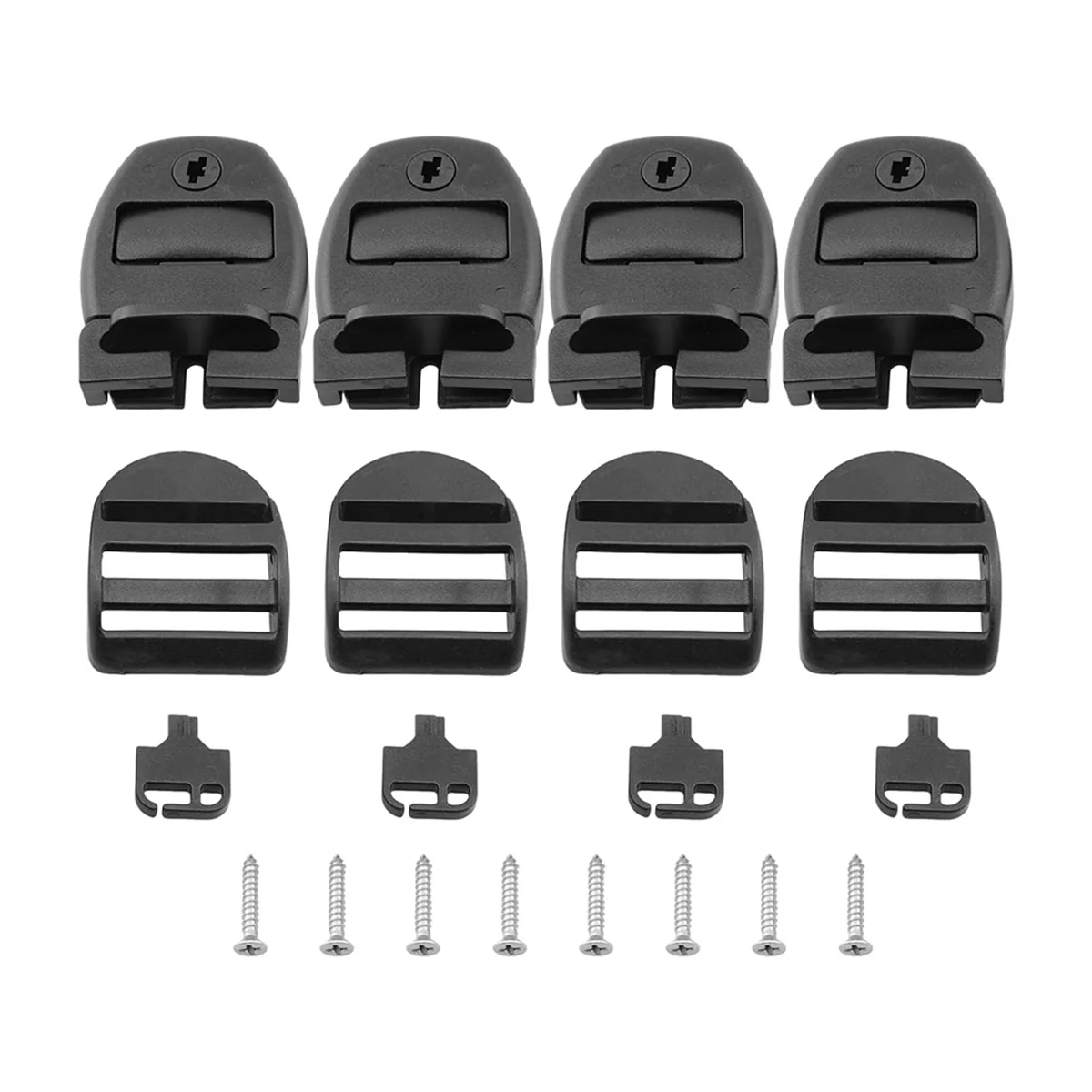 JAS-4Sets Spa Hot Tub Cover Clips Latch Replacement Kit Latch Locking with Key and Screws,for Cover Straps