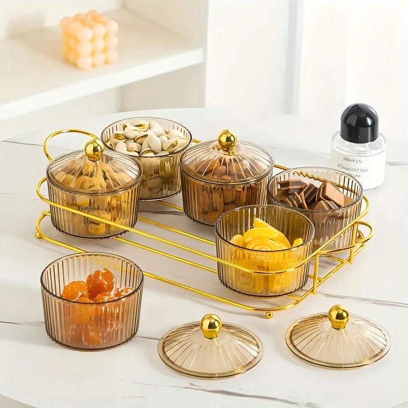 Leichter, luxuriöser goldener Obstteller: für Couchtische im Wohnzimmer zu Hause, zum Servieren als Süßigkeitentablett und Snack-Ausstellungsteller