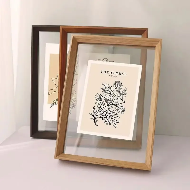 Wall-Hanging, Desktop Solid Wood Photo Frame Transparent Acrylic Frame For Framing Photos, Paintings, Posters, Certificates