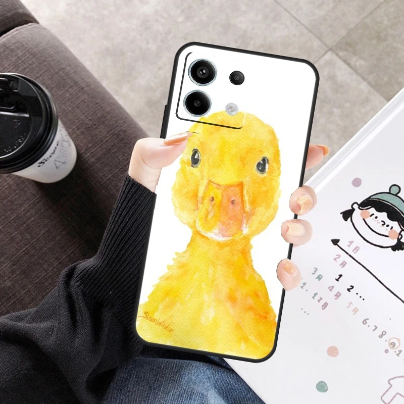 Cartoon Cute Animal Duck Cover For Xiaomi Redmi Note 11 9 10 12 13 14 Pro 10S 11S 12S Case For Redmi 10C 13C 12C 14C
