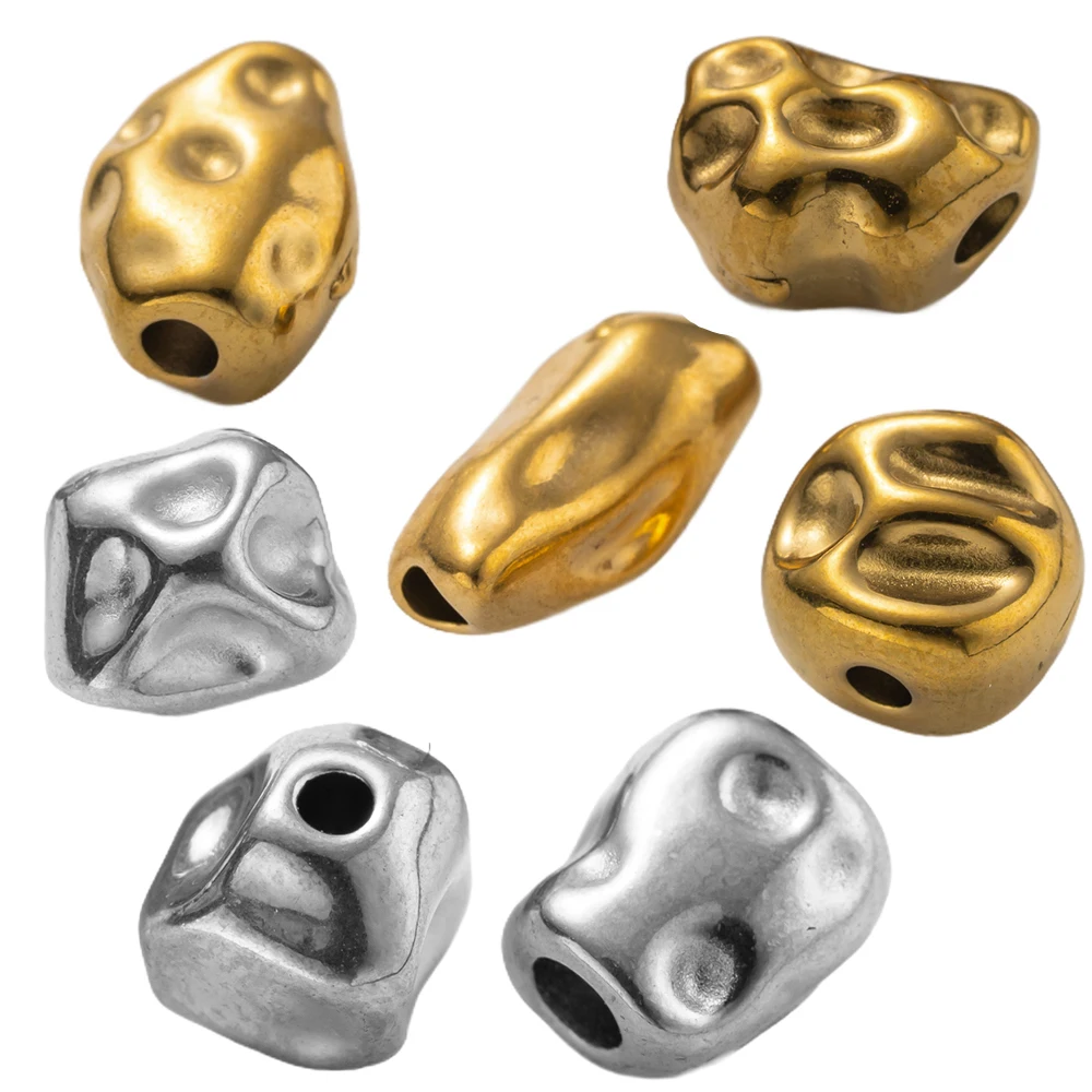 

10Pcs Stainless Steel Irregular Tube Spacer Beads for For DIY Necklaces Bracelets Jewelry Making Supplies Accessories Findings