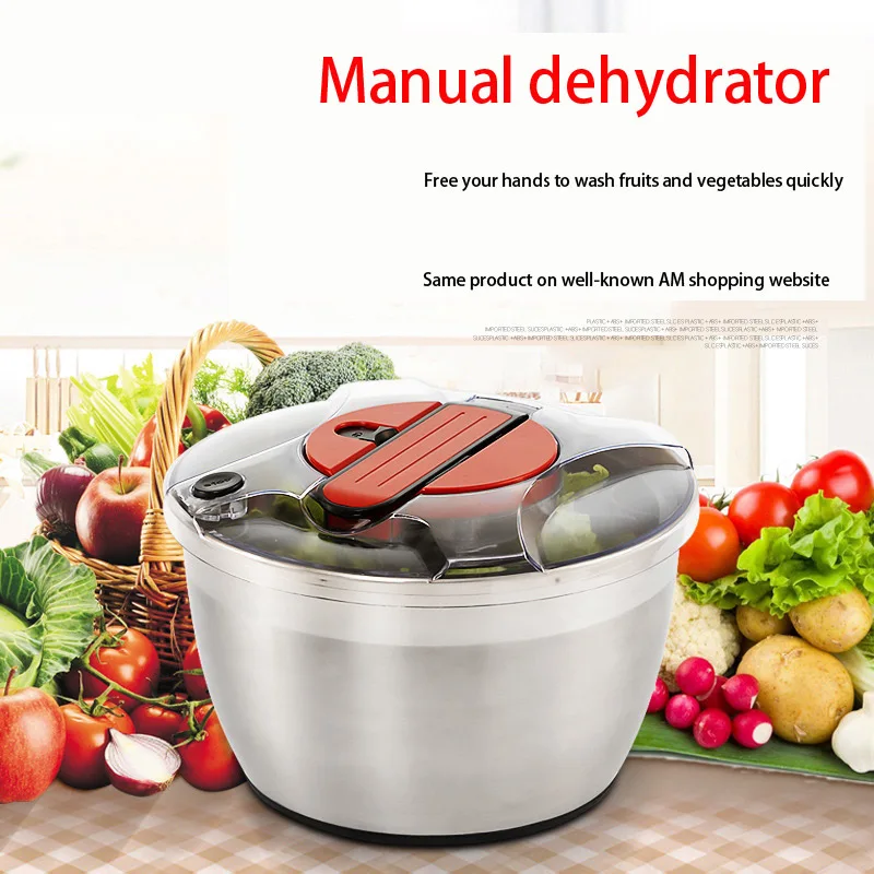 Vegetables Fruit Dryer Salad Spinner Fruit Wash Drain Basket Storage Drying Machine Useful Vegetable Dehydrator Pot Kitchen Tool