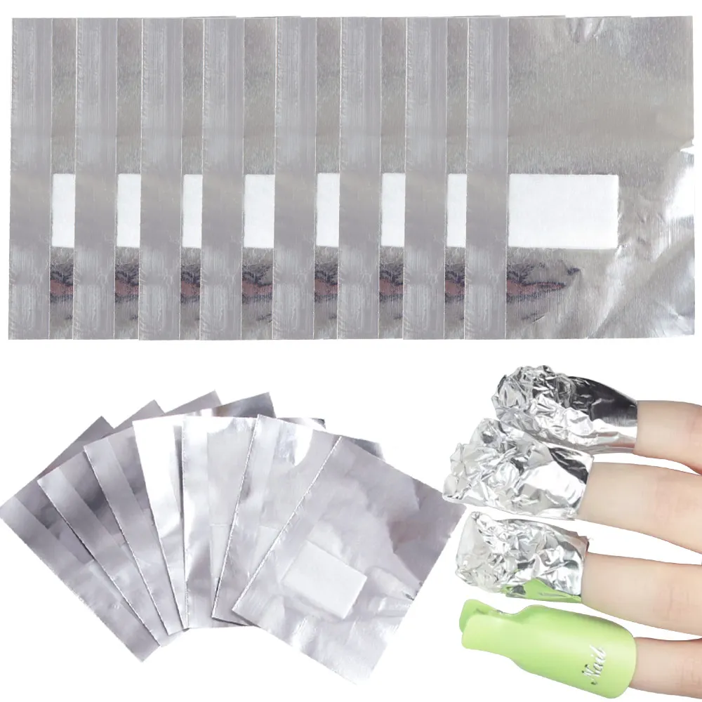 50/100Pcs Aluminium Foil Remover Wraps Acrylic Nail Soak Off Gel Semi Permanent Nail Removal Wrap Foils Cotton Pad Nail Tool