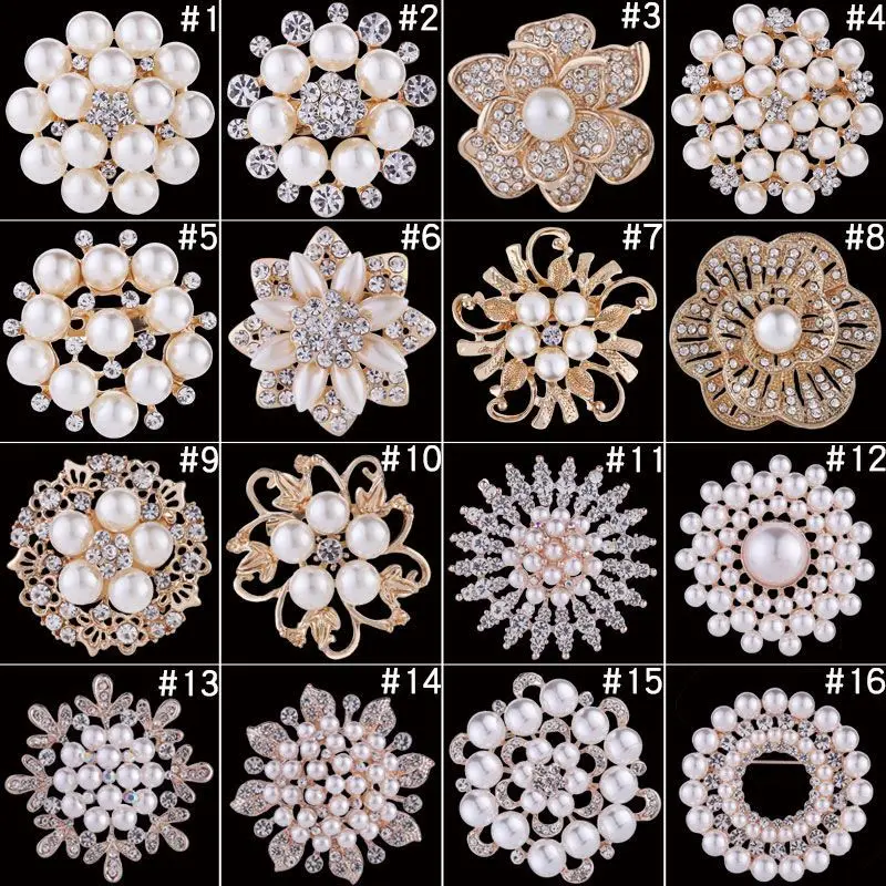 Pearl Flower High-end Rhinestone Brooch Women's Pin Anti-light Pin Sweater Jacket Suit Clothes Accessories