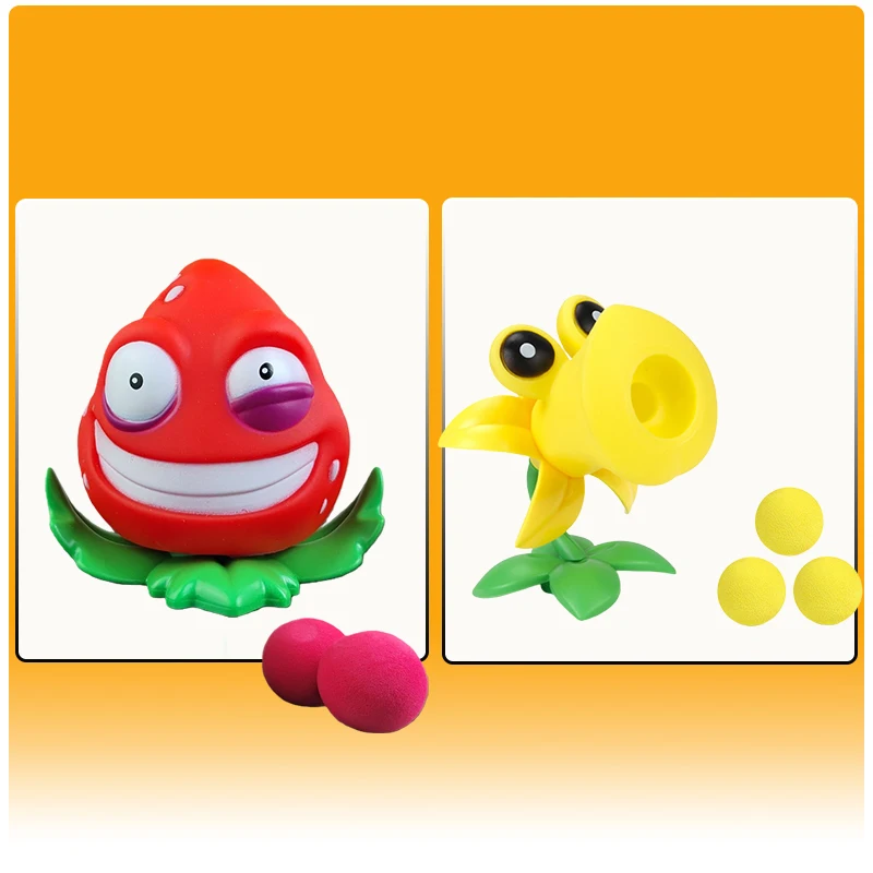 딸기 신규 식물 대 좀비는 부드러운 고무 장난감 장면, 슈터 게임 및 생일 선물용 장난감입니다.