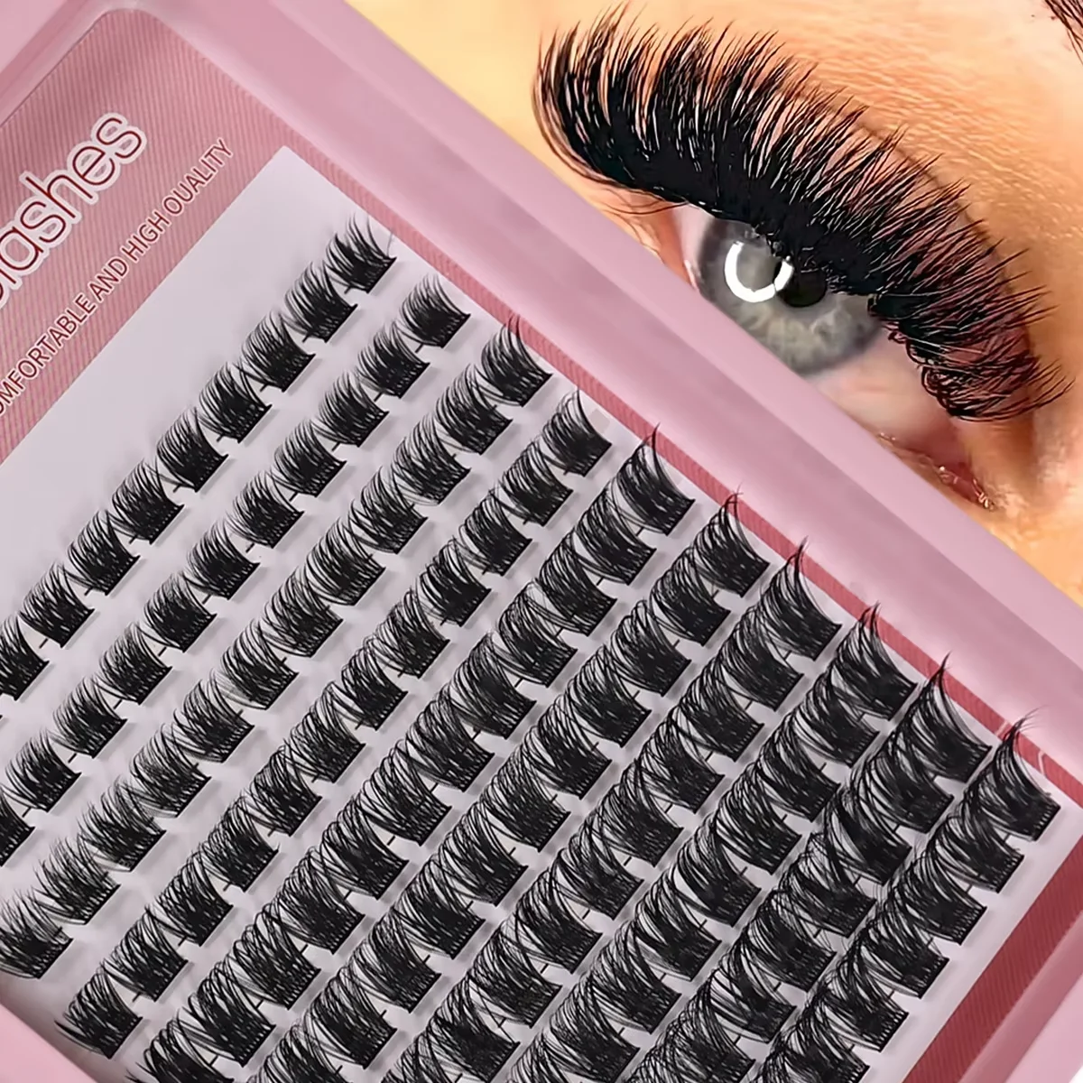 120 Stück Cluster-Wimpern, 8–16 mm, Wispy D Curl, flauschig, natürlicher Look, einzelne Wimpernverlängerungen – Detail 1
