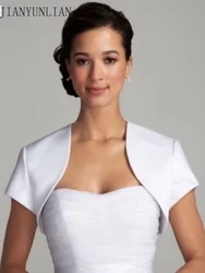 Coprispalle da sposa in raso con maniche corte sexy su misura