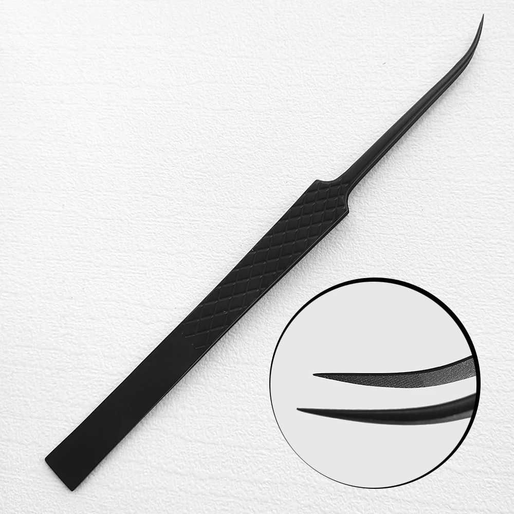 Matzwarte pincet Fiber Tip Geavanceerd gevoel pincet maakt ventilator 3D 4D 5D 6D wimpers perfecte sluiting tarief 99,9%