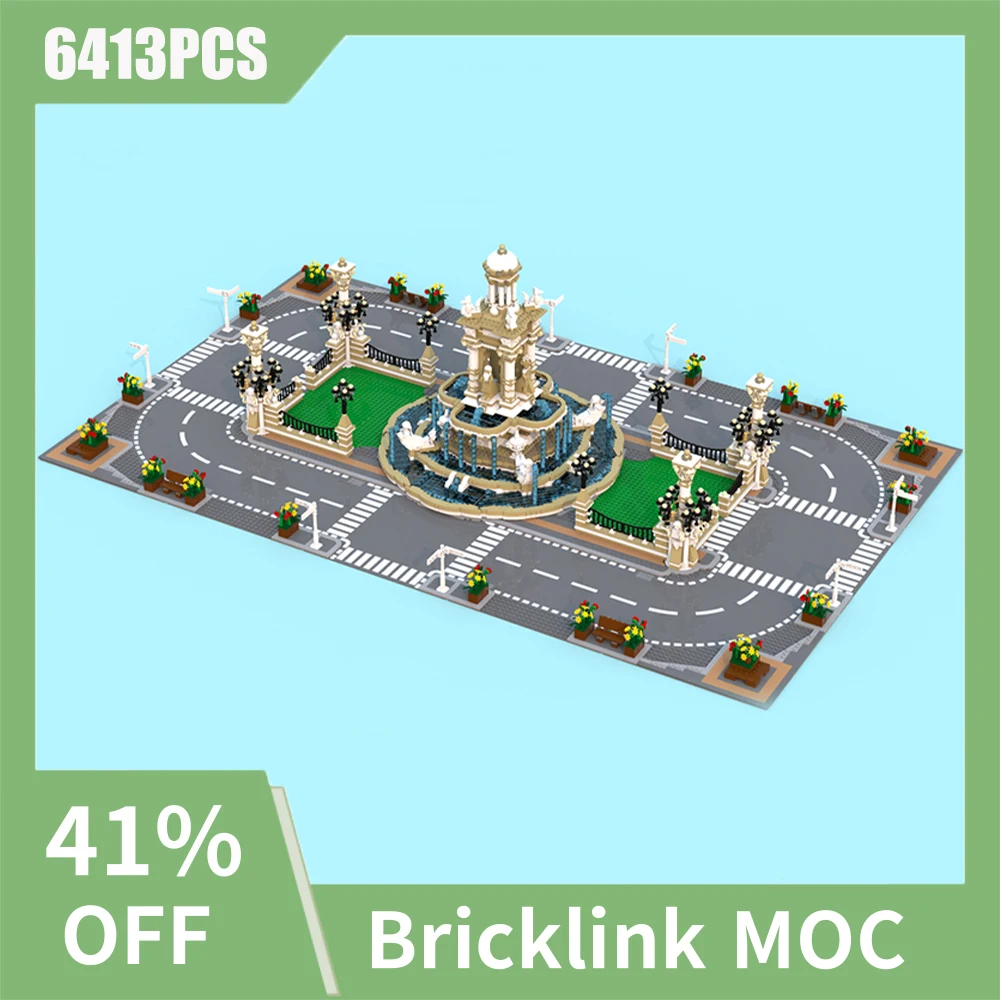 NEW6413PCS City Hot Selling Street View Moc Modular French Fountain buildingDIY creative ideas Children Toy birthday Gift Blocks