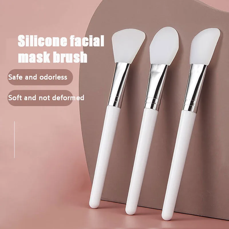 Brosse professionnelle en silicone pour masque facial, outil de beauté, cosmétique, soin de la peau, fond de teint, crème, boue, blanc, bricolage, 1 pièce