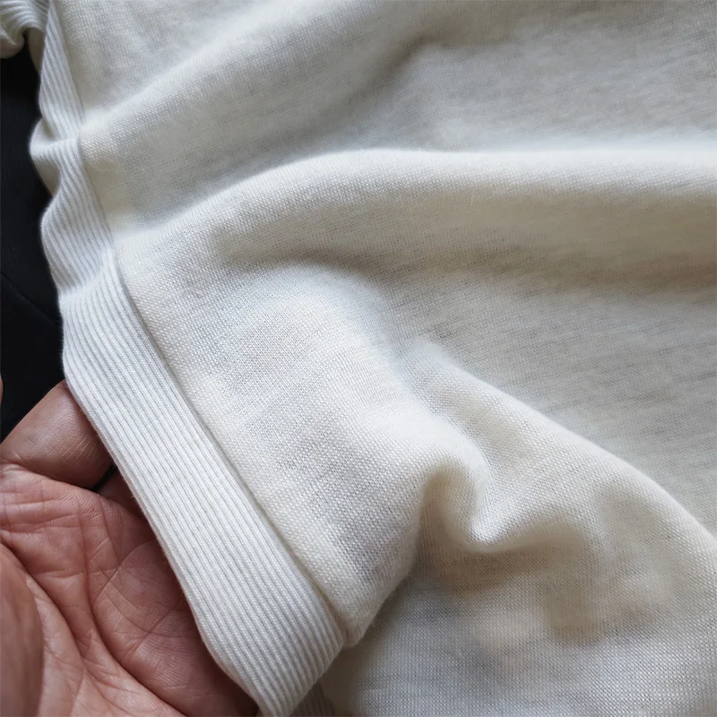 تي شيرت نسائي بقصة ضيقة طويل Sve من مزيج الصوف لصق على شكل حرف a مستدير Ne كاجوال Sle قميص خريفي رقيق يسمح بالتهوية #4