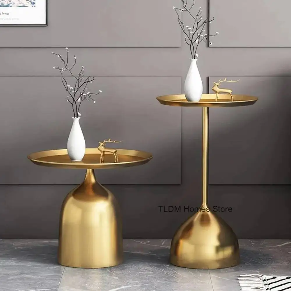 

Living Simple Creative Sofa Nordic Modern Metal Room Small Corner Side Table Iron Golden Small Coffee Tables
