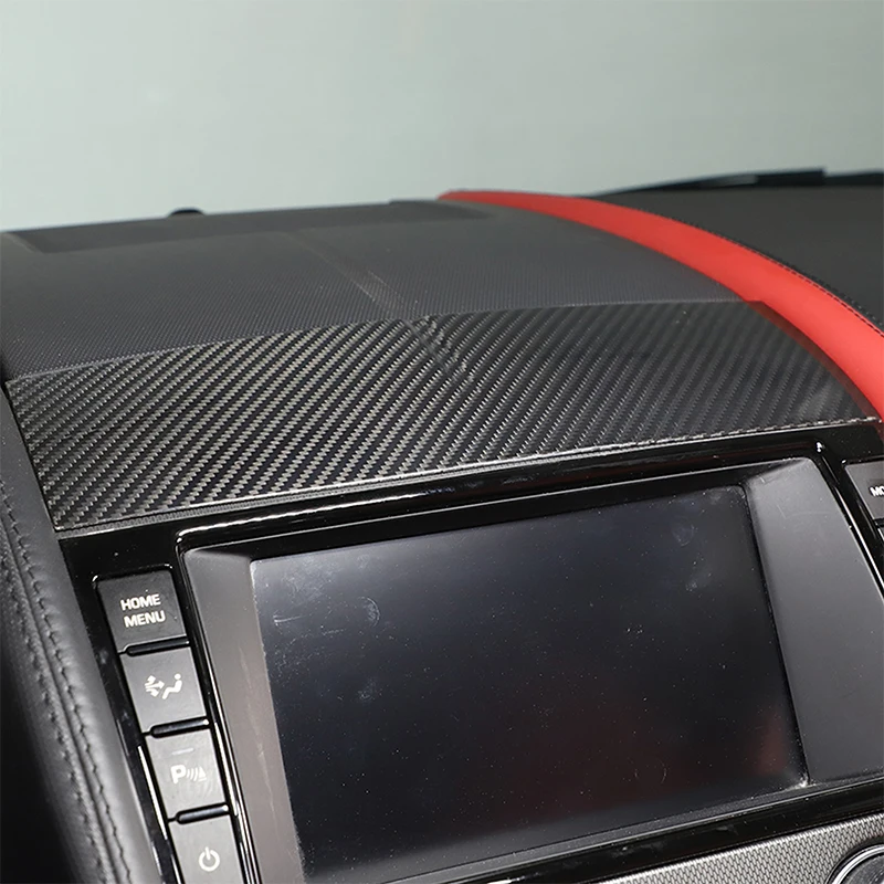 For Jaguar F-Type 2013+ 1Pc Real Carbon Fiber Navigation Screen Upper Trim Cover Dashboard Interior Overlay