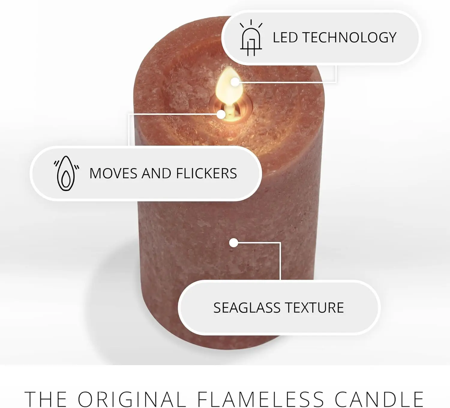 Pilar de vela LED sem chama com temporizador, textura de cera real, operado por bateria para decoração segura de casa