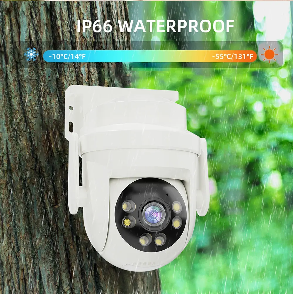 AIOOK Outdoor Security Camera HD 4MP Wifi Camera PTZ Mobile Tracking IP CCTV Night Vision Two Way Intercom YOOSEE APP
