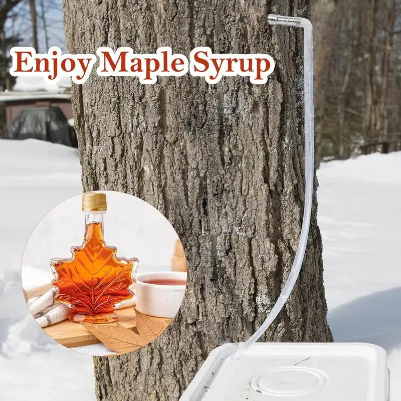 Stainless Steel Maple Syrup Tapping Kit 4Set Sturdy Maple Sap Dropper Tap with Hooks Home Garden Branch Pruning Tool