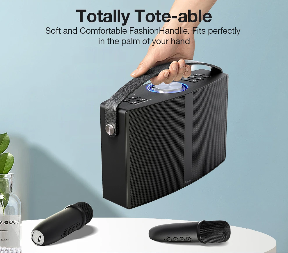 30W 2 Microphone Super Bass Portable Karaoke Bluetooth Speaker With Multiple EQs for Home - view 5