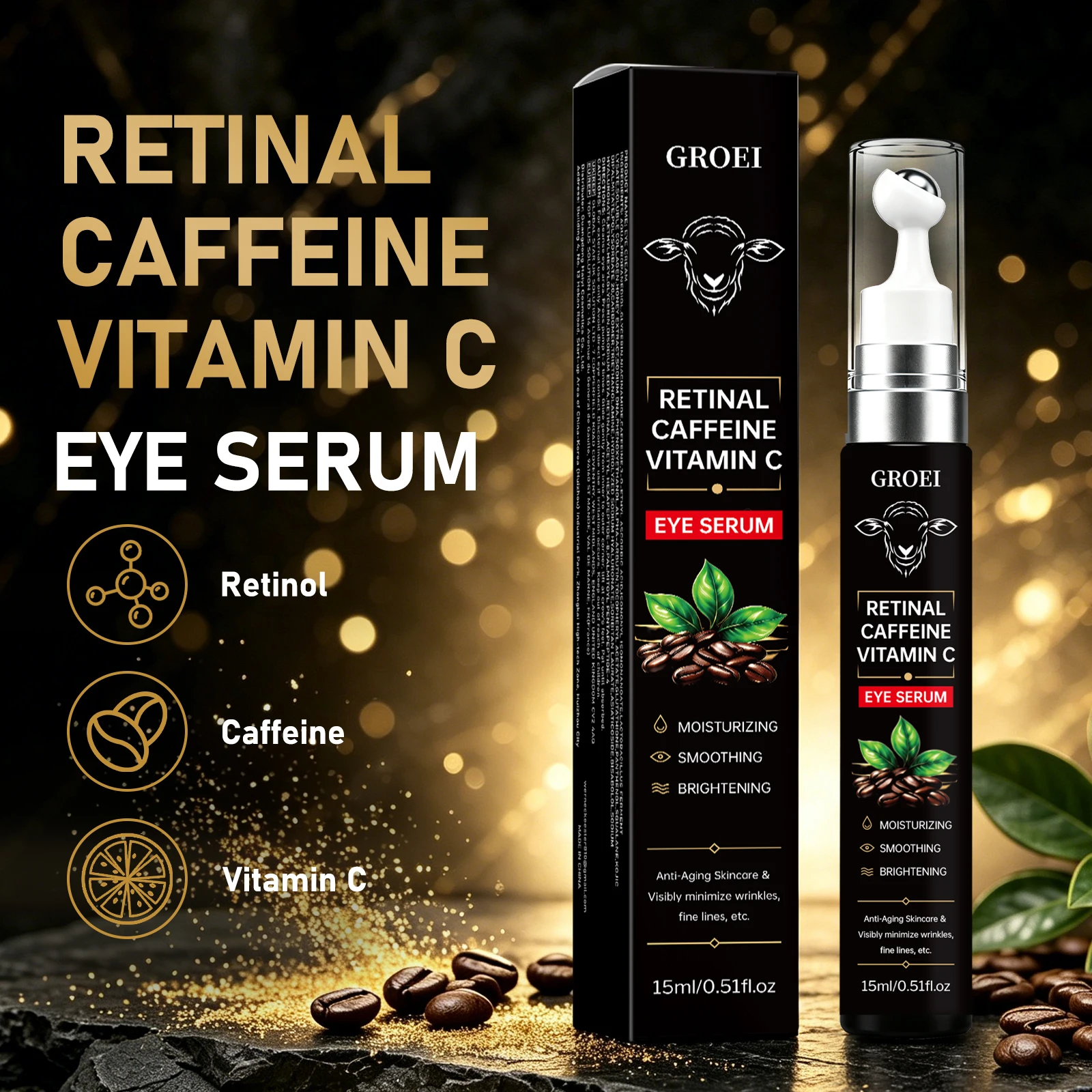 GROEI Retinol Caffeine Vitamin - Caffeine Eye Serum 评论和价格