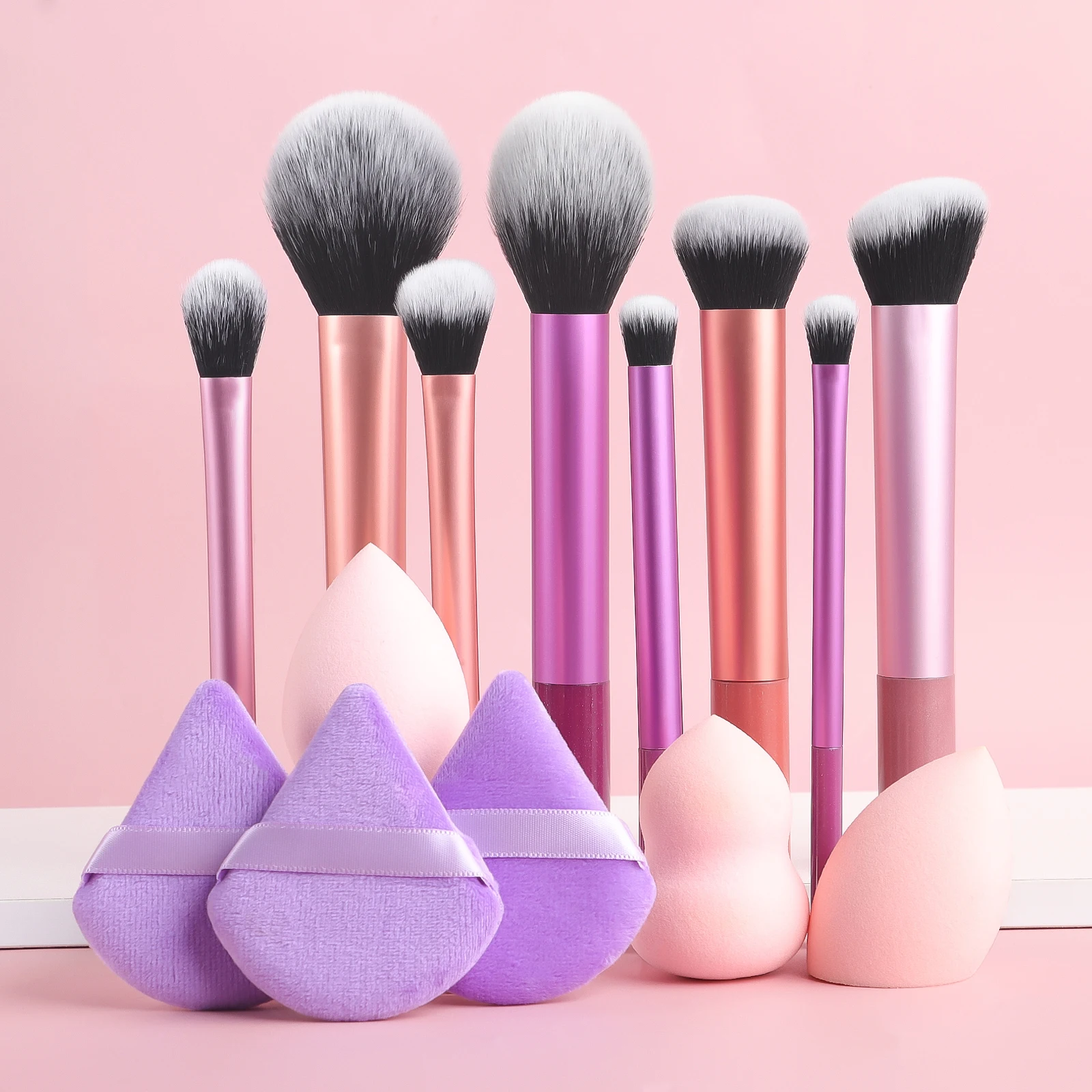 28-piece makeup tool set - 8-piece professional makeup brushes + toiletries set and washing bowl & puff sponge egg combination