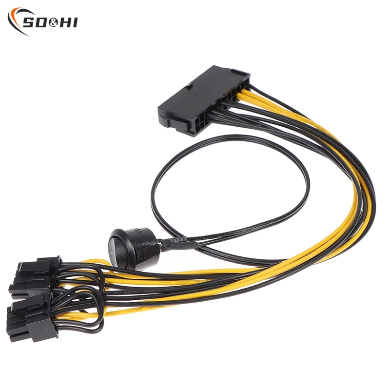 

ATX Power 24Pin To Dual 6+2 Pin 8 Pin With On Off Switch Cable 6Pin 8Pin Male To 24 Pin Female Power Supply Cable