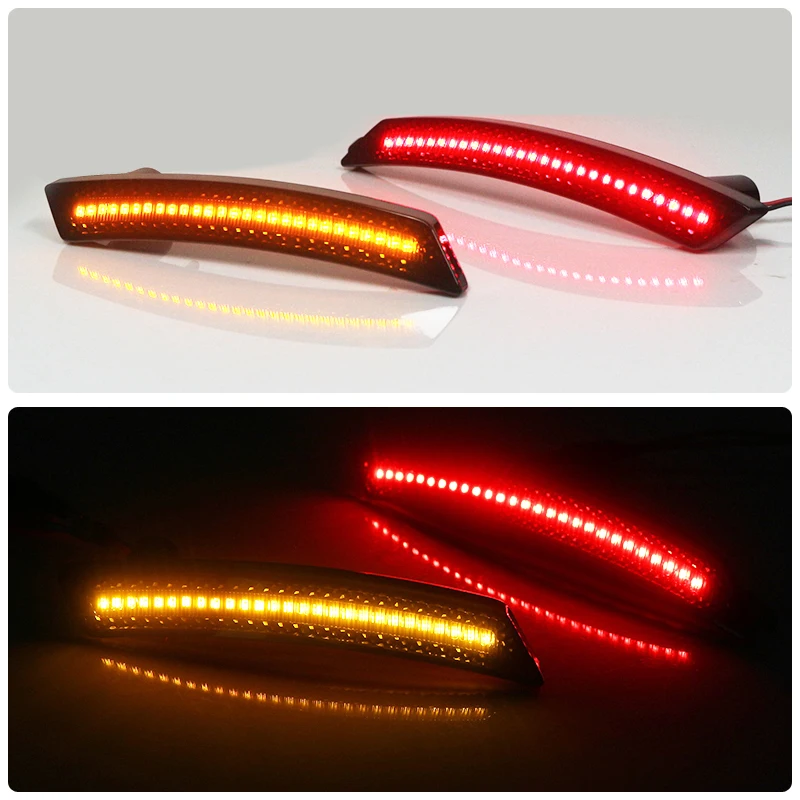 4 pçs fumado lente frente âmbar traseiro vermelho led lado marcador conjunto da lâmpada para mini cooper r55 r56 r57 r58 r59 r60 r61 luzes de estacionamento