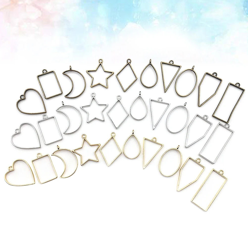 

30pcs Metal Pendant Accessories Alloy Charm Jewelry Making DIY Charms Hollow Out Creative Shape Necklace Bracelet Earring