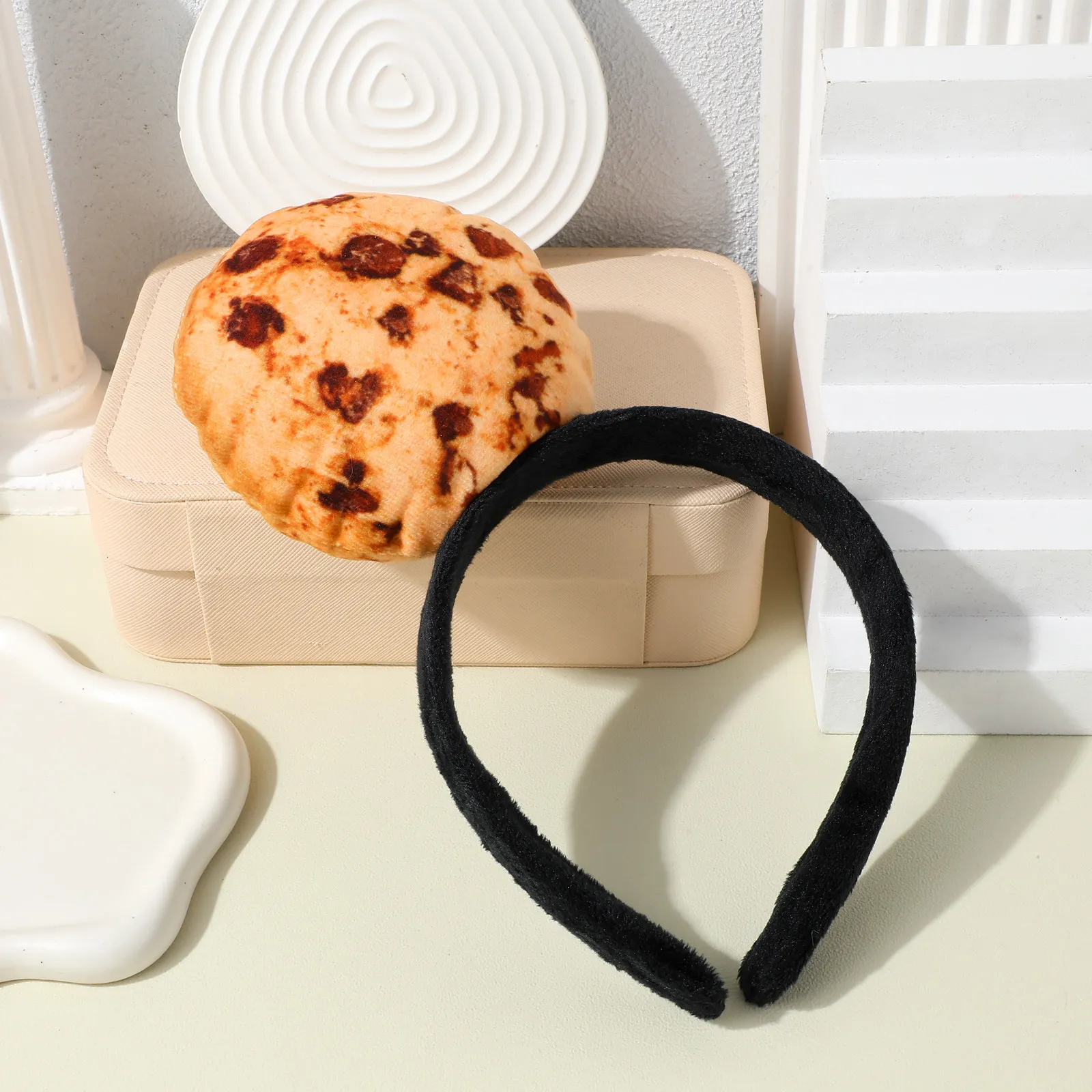 

Мультяшная повязка на голову в виде печенья, мягкая, реалистичная, забавная, для вечеринок, карнавалов, косплея, аксессуар для волос, милая новинка для девочек