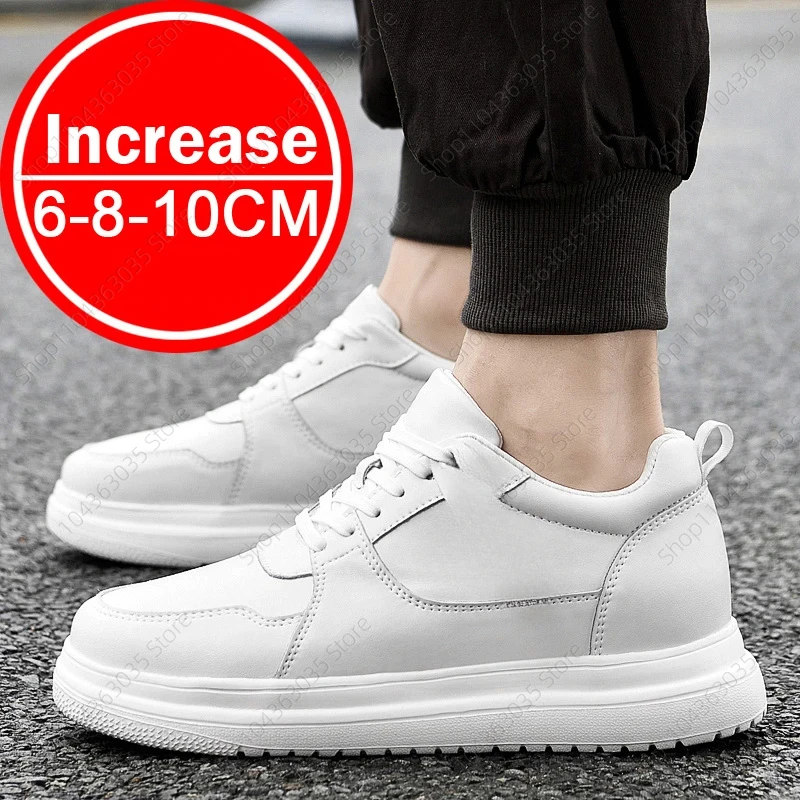 

Men Leisure Fashion sneakers Lift Sneakers Man Elevator Shoes Height Increase Insole 8cm White Black Taller Shoe Plus Size37-46