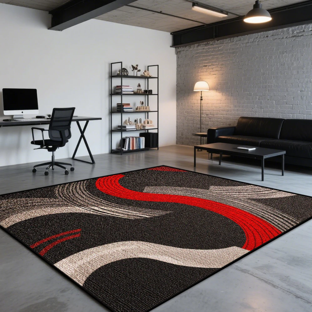 

Ковер для спальни в скандинавском абстрактном стиле, противоскользящее украшение для дома, современные красные коврики большой площади, моющийся ковер для гостиной, журнальные столики, коврик