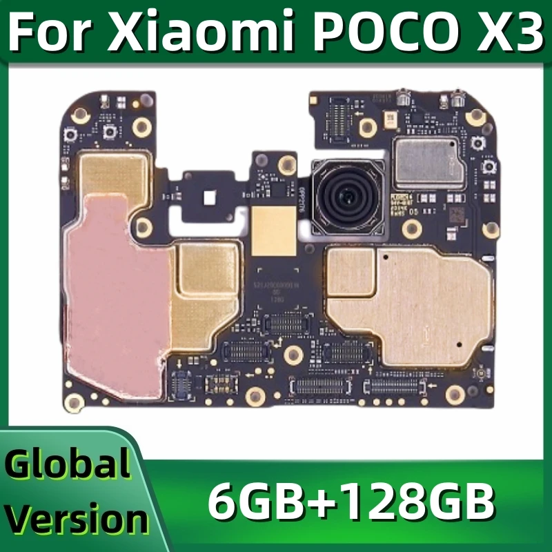 

Motherboard PCB Module for Xiaomi POCO X3, Original Mainboard, with Google Installed, 128GB Global ROM, Snapdragon 732G