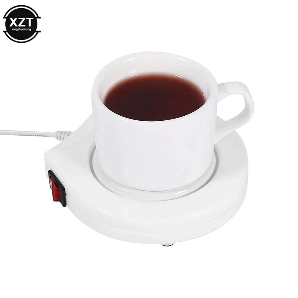 220V Electric Powered Cup Warmer Heater Pad Coffee Milk Mug Pad Portable Unique White Warming Pad US Plug