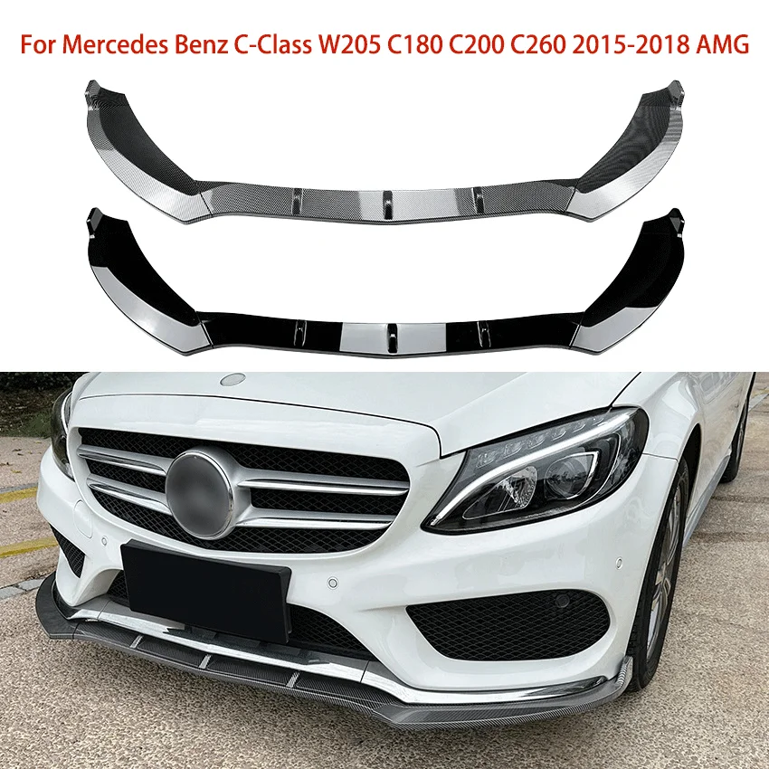 

Car Three Stage Front Lip Front Bumper Splitter For Mercedes Benz C-Class W205 C180 C200 C260 2015-2018 AMG Protector Decoration