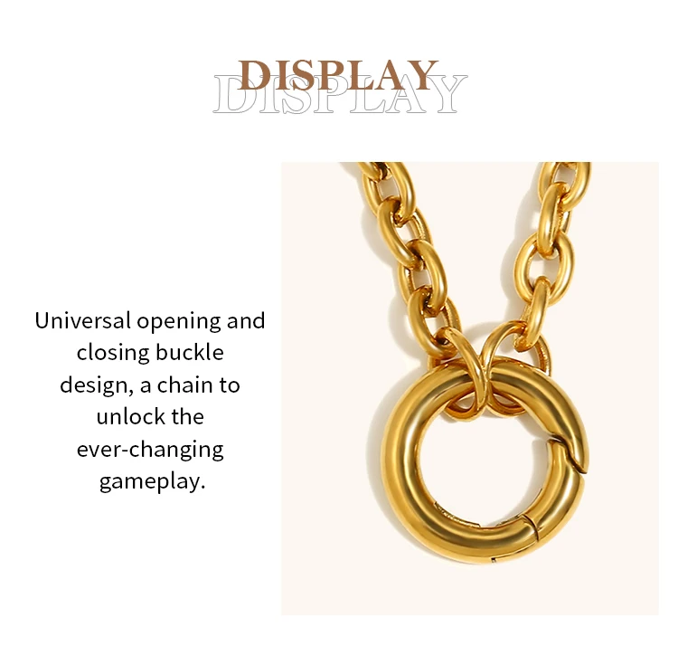 La. Muses Chain Styles Large O-Shaped Spring Buckles DIY Necklaces Stainless Steel Women's Fashion Waterproof Jewelry Gifts