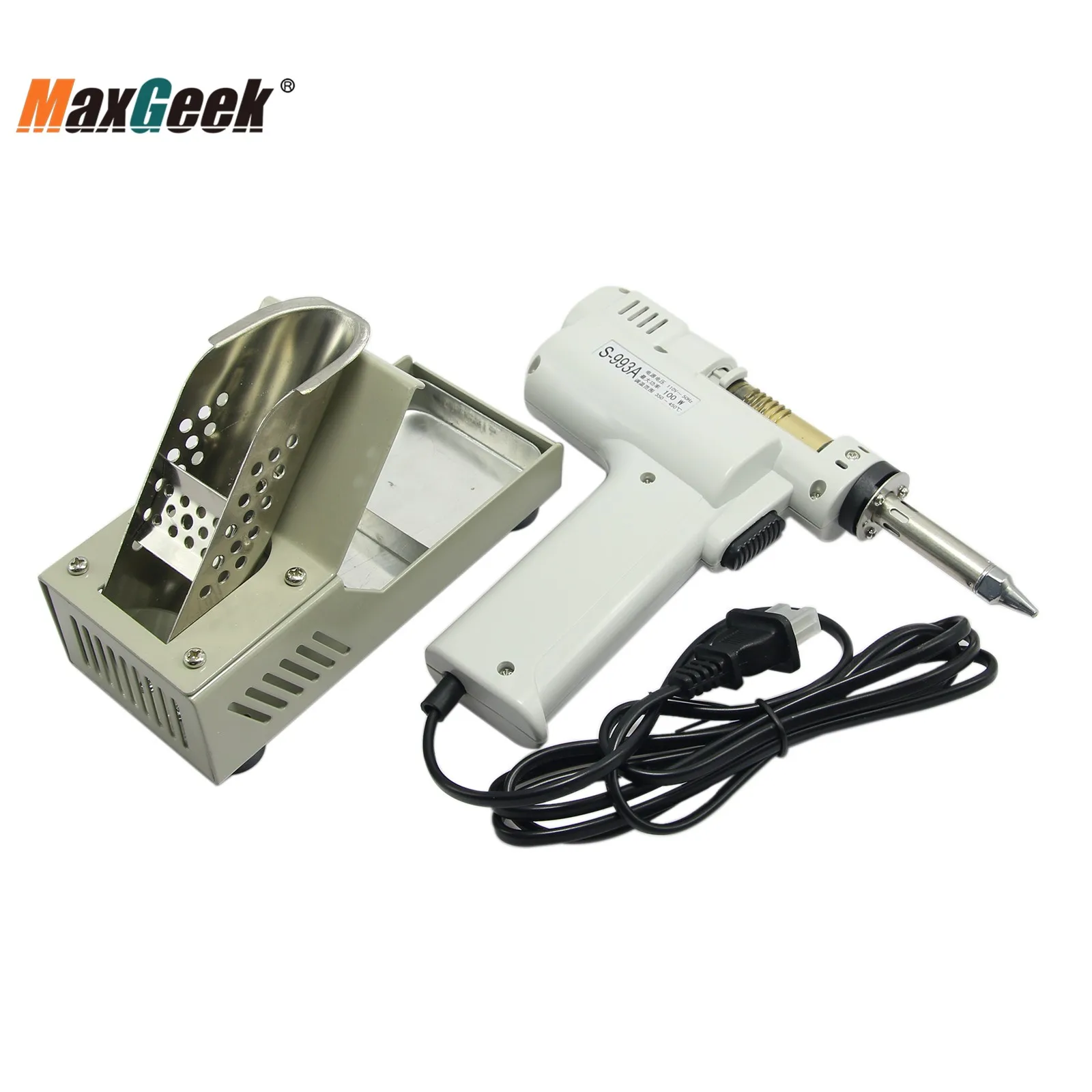 Maxgeek-elétrica Vácuo Desoldering Bomba Solda Sucker Gun Solda Bomba 110v 220v 100w Consumo de Energia S-993a