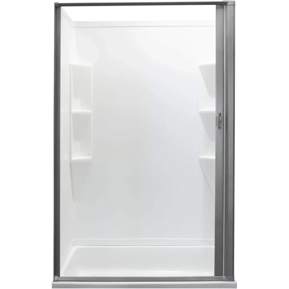 

RV Retractable Rolling Shower Door Replacement | Woven Mesh with Vinyl (Platinum, 48" x 67")