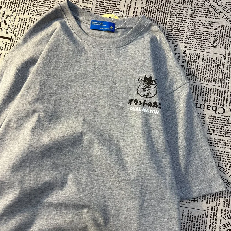 M-8XL Plus Size Summer Retro Cartoon Print Męski T-shirt z krótkim rękawem Casual Loose Round Neck Wszechstronny top — zdjęcie 4