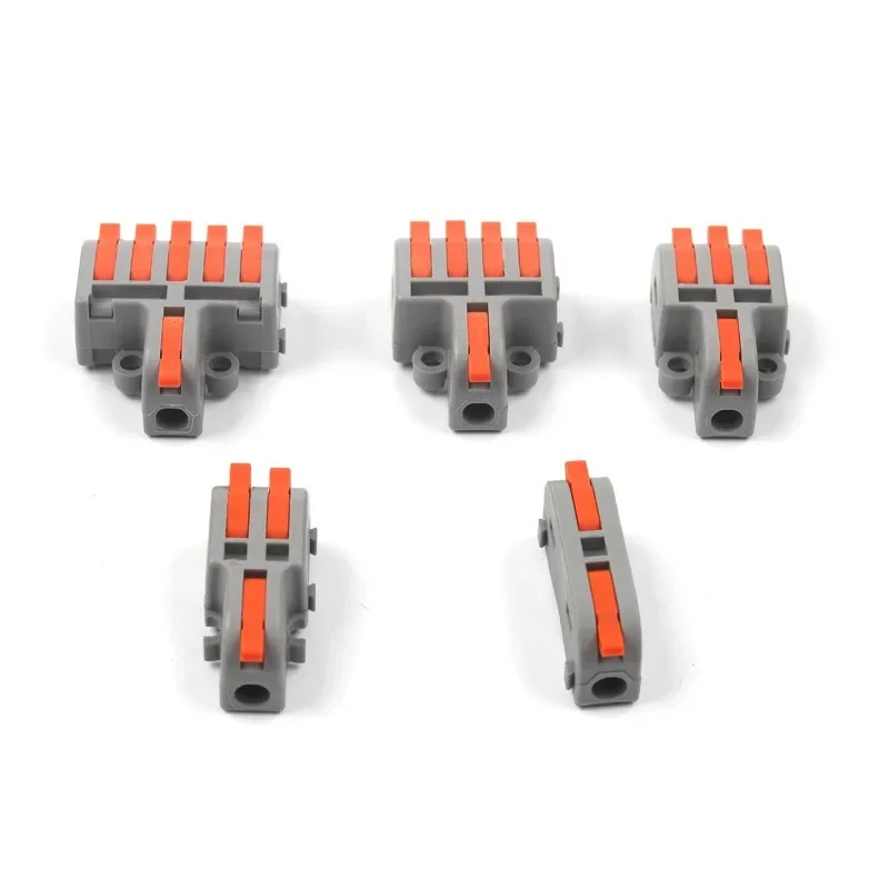 1PCS 1 in Multiple Out Fast Electrical Connectors Universal Quick Compact Splitter Wiring Cable Connector Push-in Terminal Block