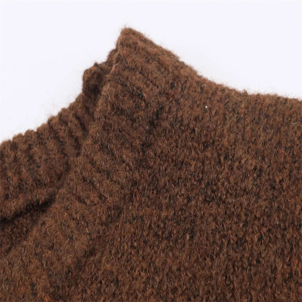Winter Neue Damenmode Einfache und vielseitige bestickte Kurzarm-Strickoberteil