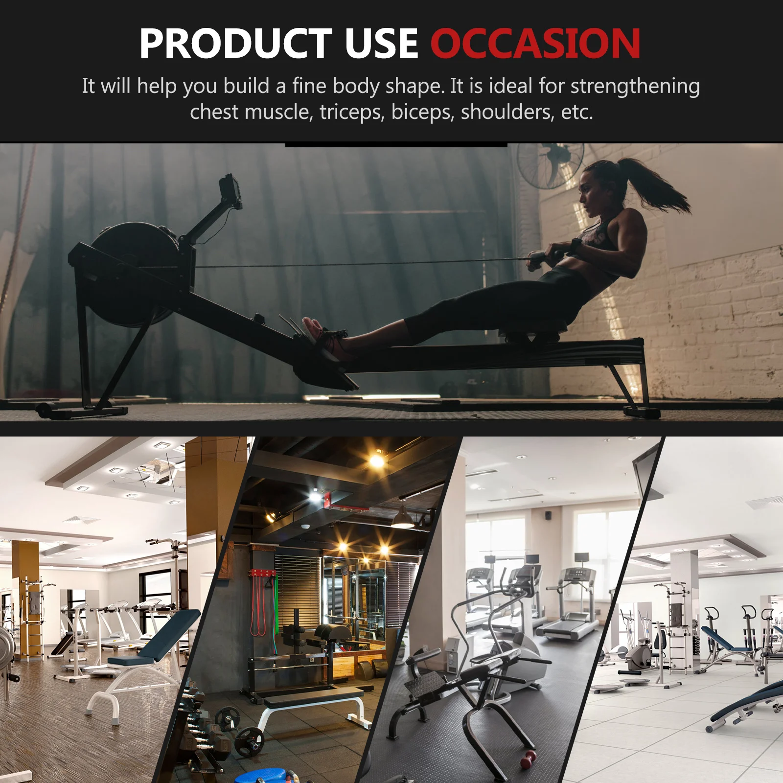 

High-Quality Steel Bicep Tension Rod Muscle Pulling Bar Portable Gym Equipment Triceps Trainer DIY Fitness Supplies