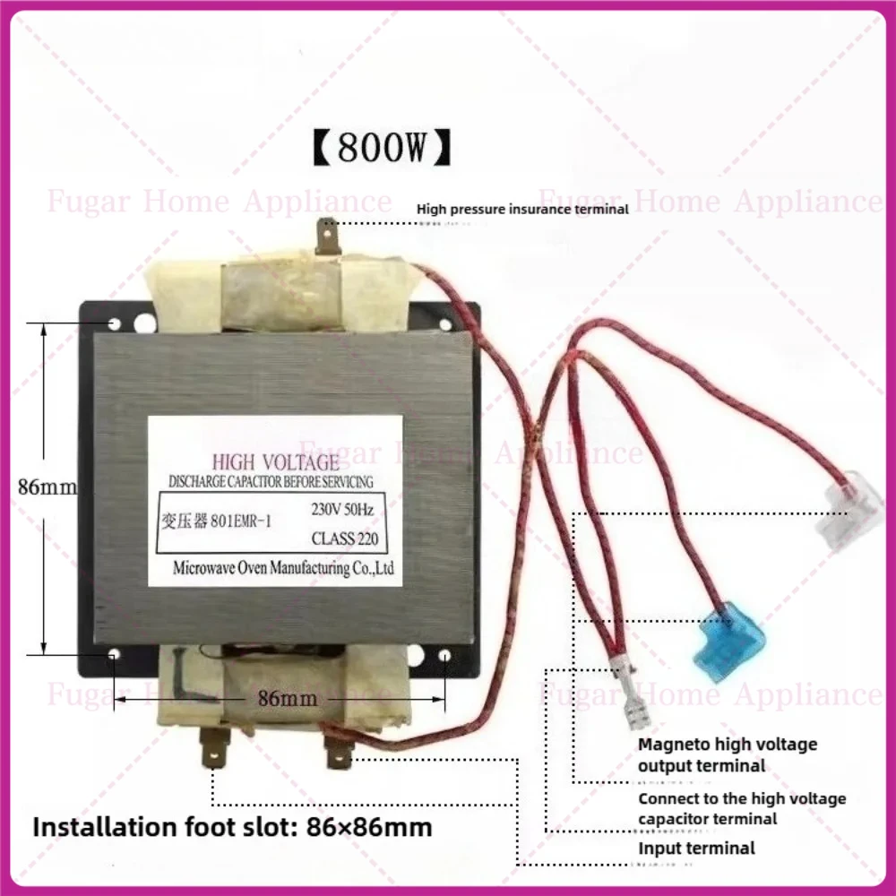 

Новый трансформатор для микроволновой печи Midea 801EMR-1 230 В 50 Гц 800 Вт, запасные части