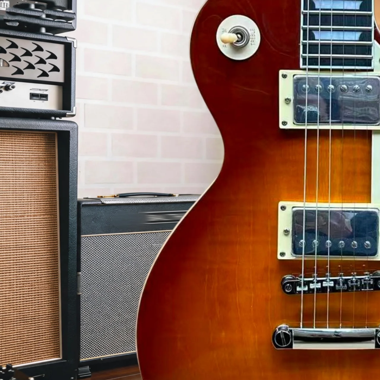 Honey Burst Tiger Flame LPQ Standard Electric Guitar HH Humbucker Pickups Cream Pickguard Chrome Hardware view 2