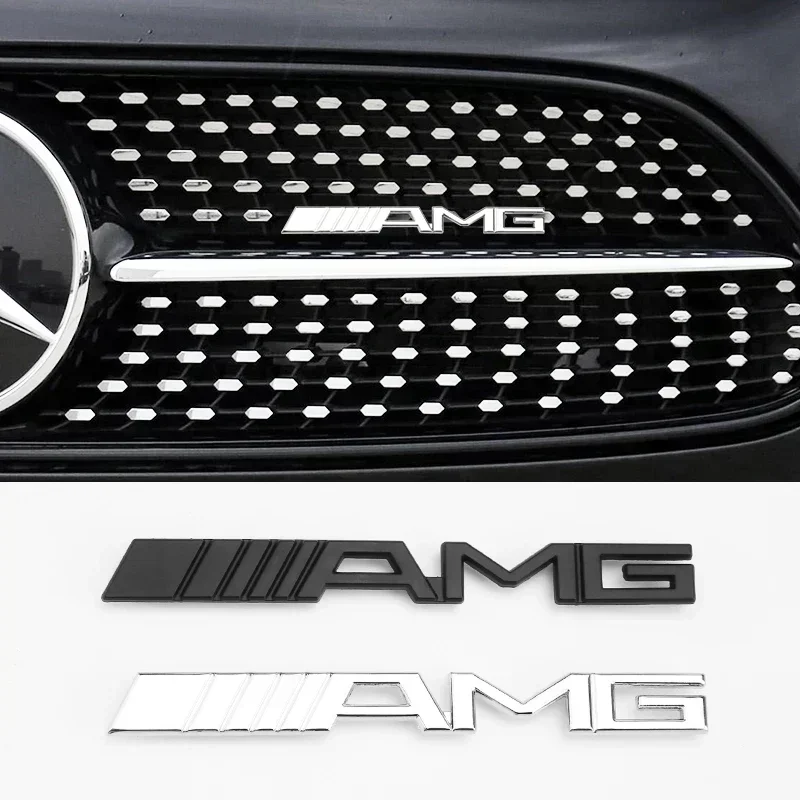 1pcs Front Grill Emblem Badge Decals For Mercedes Benz AMG Logo W204 W205 W210 W211 W212 W213 W167 W176 W463 GLC C63 G63 E63