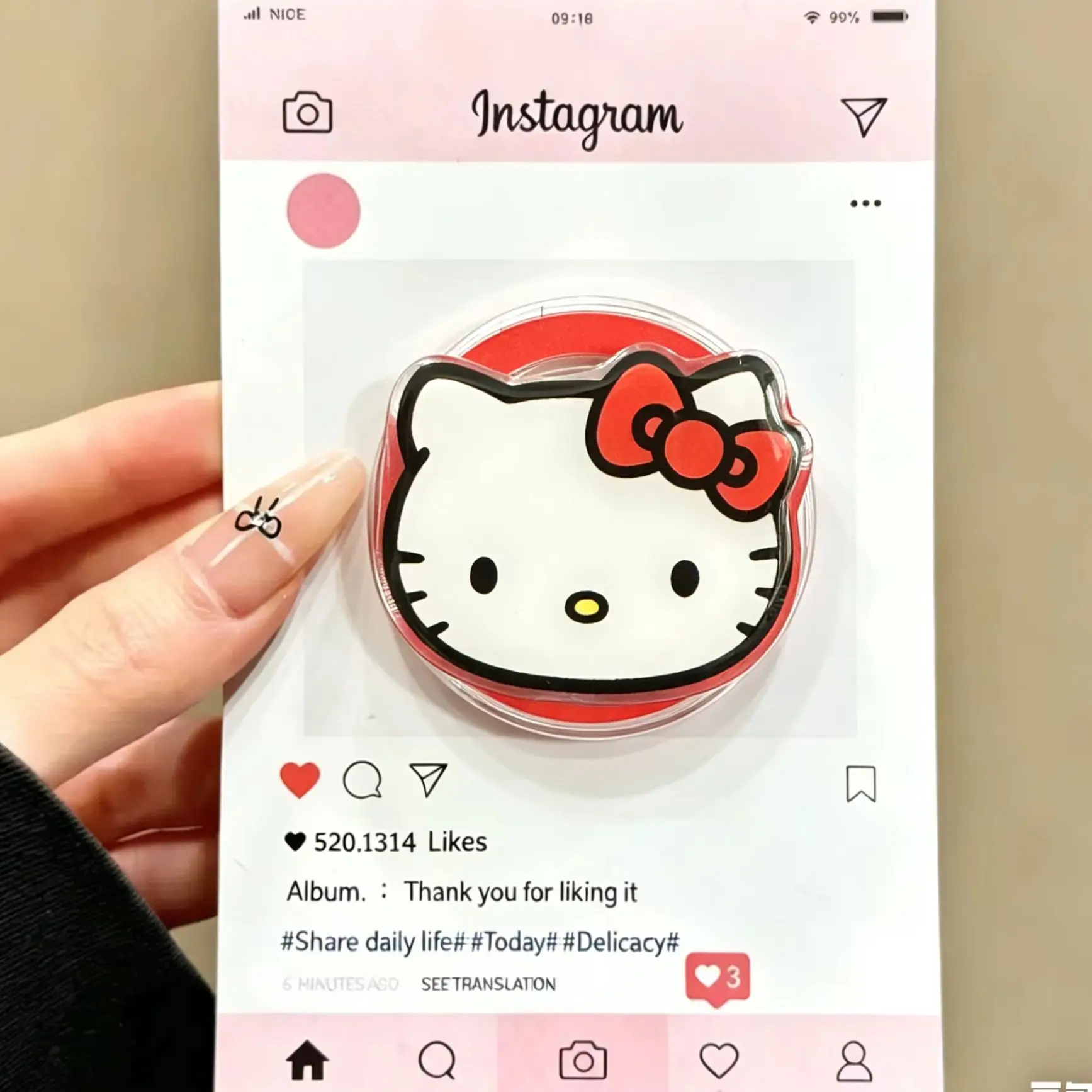 

Cute Sanrio Hello Kitty For Magsafe Magnetic Phone Grip Tok Griptok Stand For iPhone Foldable Wireless Charging Case Holder