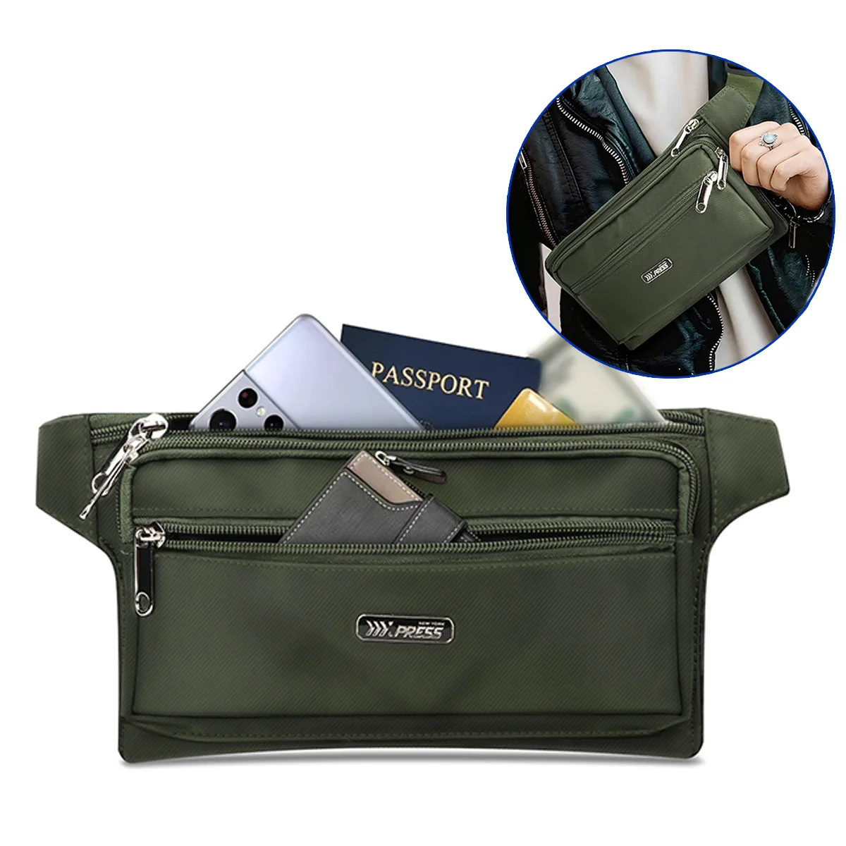 Men Outdoor Running Hiking Fitness Waist Bag Ultra-thin Mobile Phone Elastic Sports Men Belt Bag Close-fitting Mobile Phone Bags