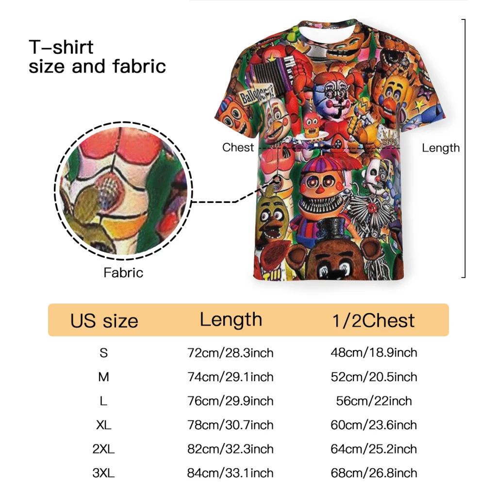 FNAF Game Unique Polyester TShirt  Top Quality New Design Thin T Shirt Stuff