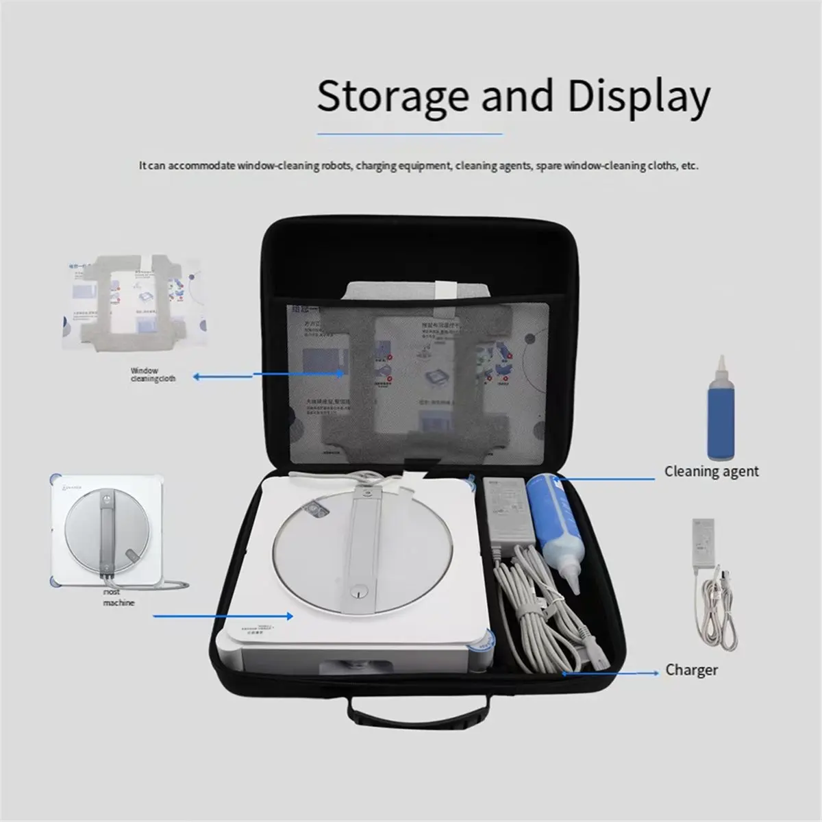 For W1S/ Window Cleaning Robot Protect Storage Box Hard EVA Accessories Portable Bags Travel Carrying Case