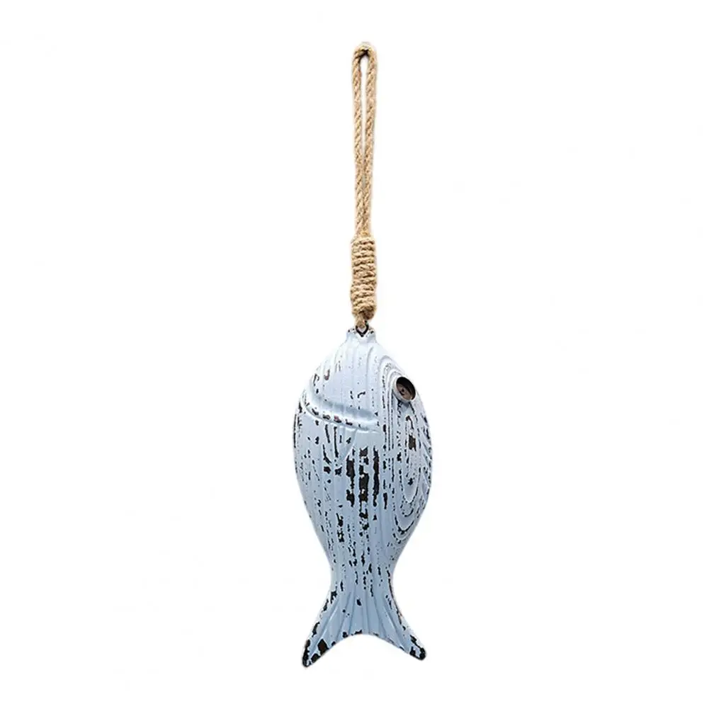 

Wall Hanging Decor Unique Fish Gift Idea Wood Carving Pendant No Drill Easy to Hang Wall Art for Bathroom Door Entrance