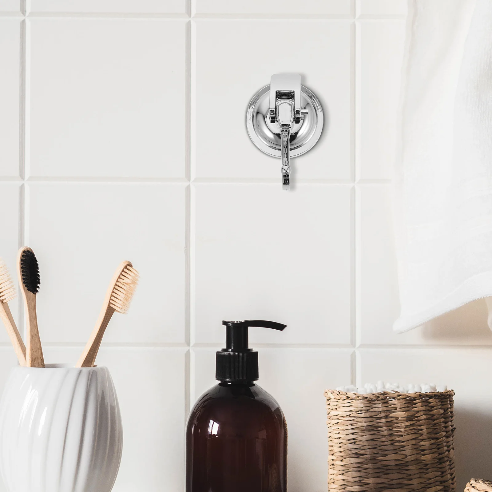 

2Pcs Suction Cup Hooks ABS Heavy Duty Bathroom Towel Holder Shower Hanger Glass Window Hook Suction Cup Hooks