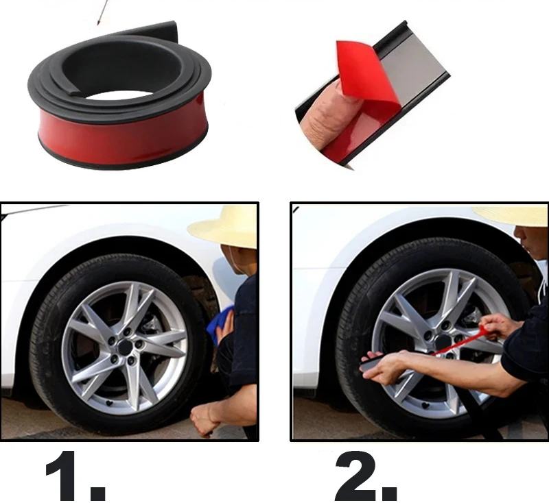 1,5 M Universal Auto Kotflügel Auto Rad Bögen Flügel Expander Arch Augenbraue Anti-kollision Streifen Kotflügel Schutz Abdeckung Dekoration – Detail 10