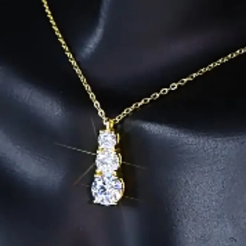 

Ожерелье GL с подвеской из трех камней 6,5 мм, геометрическое круглое, для индивидуальных женщин, с муассанитом D VVS1, ювелирное изделие класса люкс